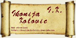 Ikonija Kolović vizit kartica